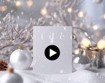 Winter Moving Snow Video Card Mockup 5x7 (JPG, PSD)