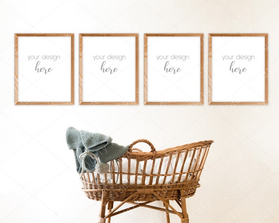 8x10 Kids Interior Nursery Frame Mockup Digital Mockups Wood Etsy