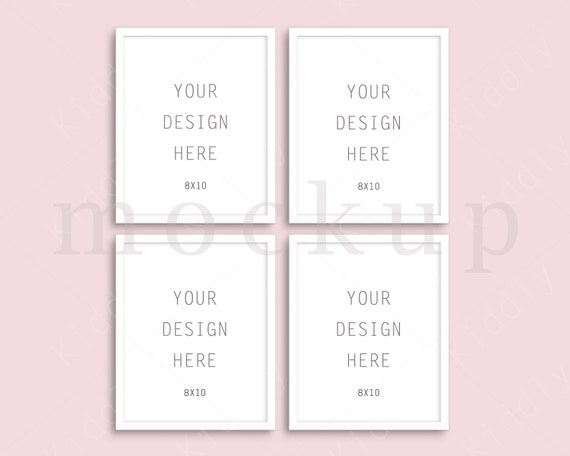 8x10 Frame Mockup Set Of 4 Digital Mockups Pastel Pink Etsy