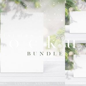 Weihnachtskarte Mockup Bundle/5x7 Grußkarte Mockup Template/Feiertage Mockup Template/Bundle Set von 3 Karten/JPG PSD Smart Object/D86