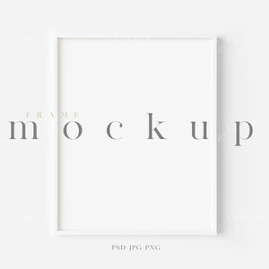 May include: White square frame mockup with the text "FRAME MOCKUP" in grey letters.