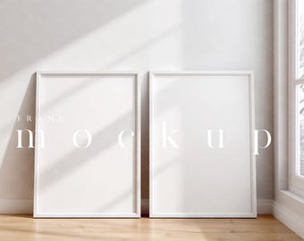 Maqueta de marco blanco A4: Exhibición de arte minimalista moderno (objeto inteligente JPG/PSD)
