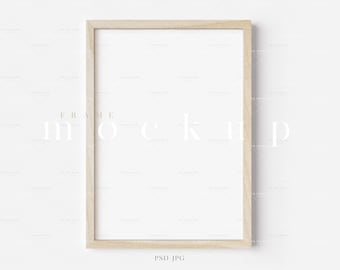 May include: A light wood frame with a white background. The frame is empty and ready for a photo or artwork.