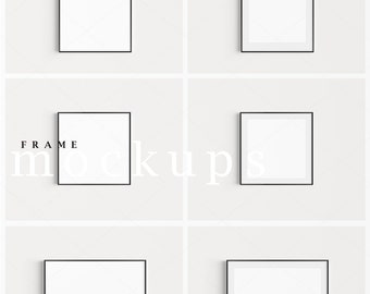 Schwarzer Rahmen Mockup Bundle: Moderne dünne Rahmen (Digitaler Download)