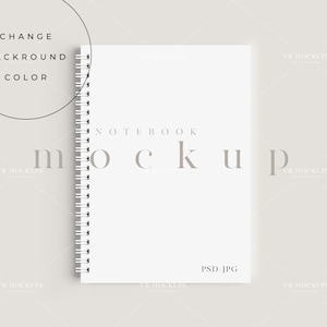 Customizable 5x7 White Spiral Notebook Mockup/Simple Journal Notebook Template/Modern Diary Stationary Display/JPG PSD Smart Object/D131