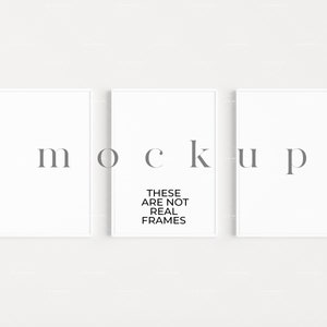 A4 White Frame Mockup Set of 3/Modern Thin Digital Mockup/ Portrait Styled Mockup/Simple Minimalist Frame Art Display/JPG PNG PSD/M121