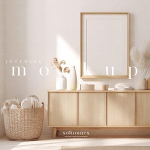 Interior Mockup Frame/Scandinavian Room Mockup/Modern Interior Design/Nordic Calm Bohemian Bright Neutral Interior/JPG PSD Smart Object/L225