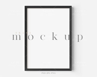 A4 svart rammodell: Modern konstdisplay (PNG JPG PSD) (digital nedladdning)