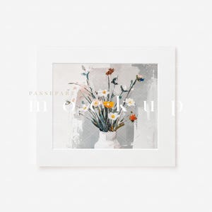 Maqueta de paspartú de 10 x 8 pulgadas/Maqueta de paspartú con marco simple/Exhibición de paspartú minimalista/Maqueta de impresión de póster moderno/JPG, PNG, PSD, Objeto inteligente/N299