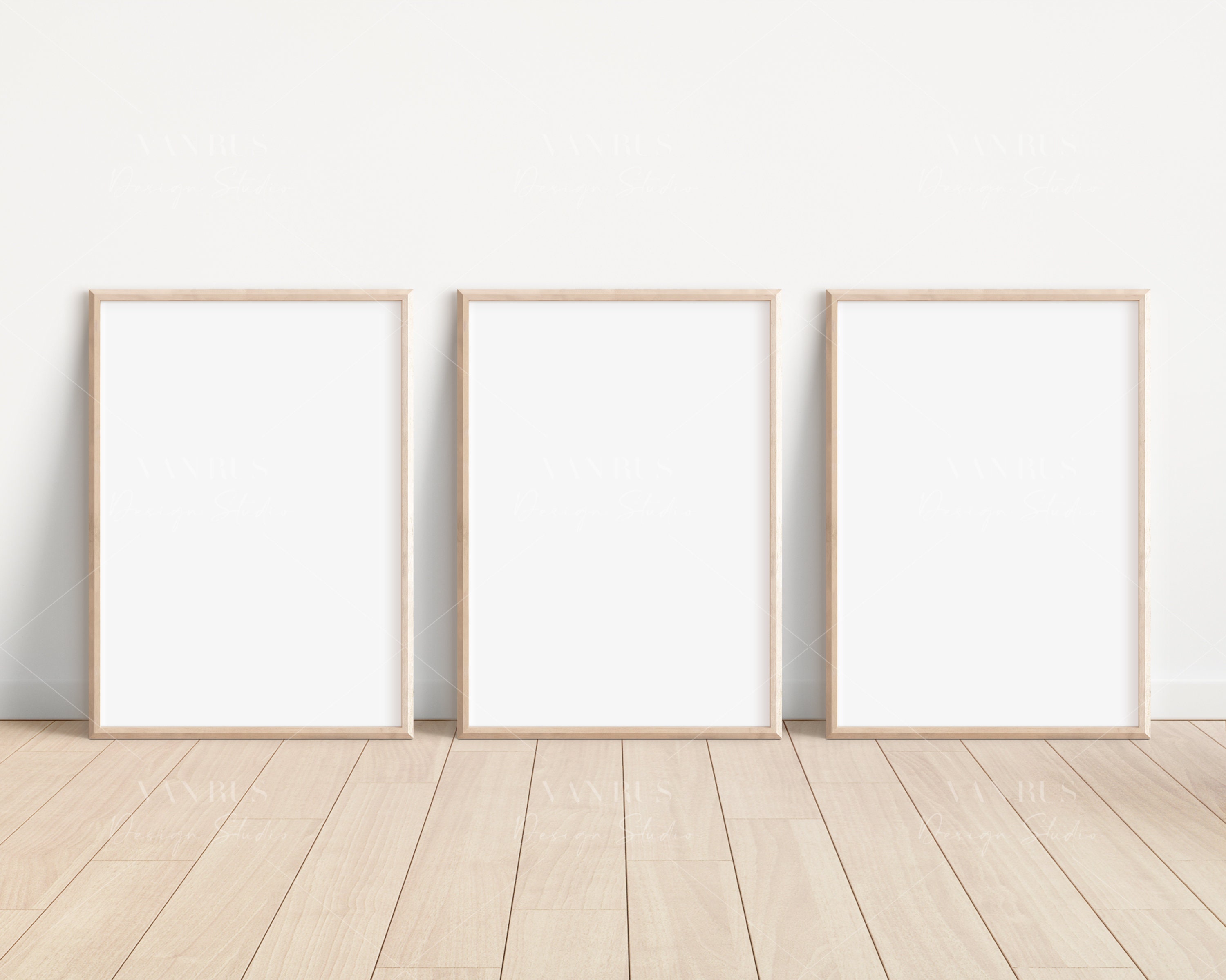 Wood Frame Mockup Set of 3/A4 Minimalist Wood Framed Art Etsy