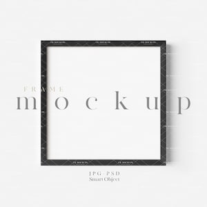 Square Black Frame Mockup: Modern Art Display (JPG, PSD)