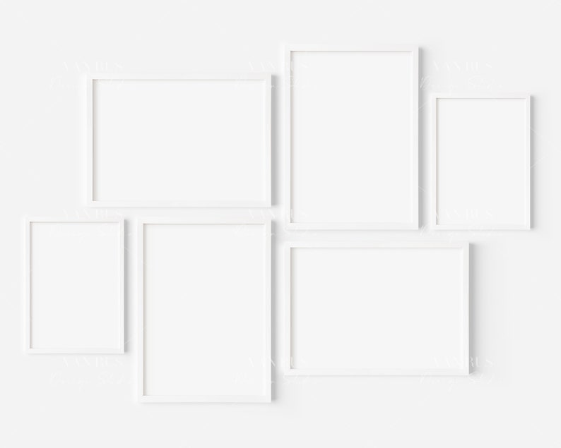 Gallery Wall Mockup/white Frames/a4 Minimalist White Framed Etsy