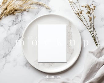 A2 Card Mockup: Modern Invitation, Baby Shower, Wedding (JPG, PSD, N64) Digital Download