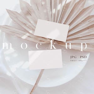 Moderno Cartão de Visita Mockup Duo/Minimalista Cartão de Visita Mockup/Design de Cartão Boho 3.5x2 Template/Sombra Sobreposta/JPG PSD Smart Object/S15