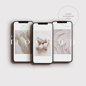 Spersonalizowane trio makiet iPhone'a do brandingu, witryny internetowej i prezentacji produktów cyfrowych (JPG, PSD)