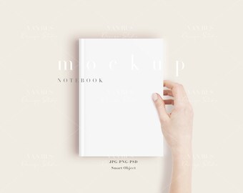 5x7 Notebook Mockup: Minimalist Journal Cover Template (JPG, PSD)