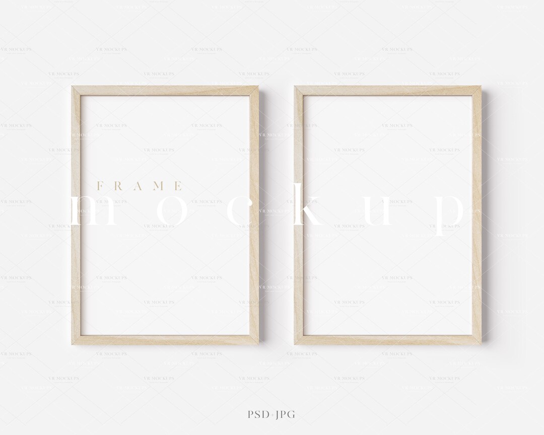 Wood Frame Mockup/ Modern Digital Mockup/a4 Minimalist Wood Framed Art