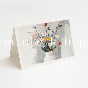 Maqueta de tarjeta/Maqueta de tarjeta de invitación moderna y sencilla de 5x7/Maqueta de tarjeta de felicitación horizontal para baby shower de boda/JPG PSD, objeto inteligente/M40
