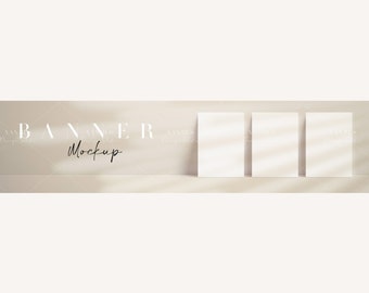 Etsy Shop Banner Mockup / Minimalist Cover Image Banner Display / Etsy Big Banner / Poster 5x7 Card Branding Template / JPG PSD Smart Object / H33