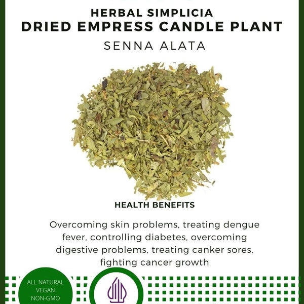 idHerb - 50-400 gram DRIED Ketepeng Cina Empress Candle Plant Senna alata Organic WildCrafted Natural Fresh [BEST PRODUCT]