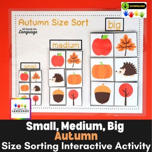 Autumn Size Sorting Activity: Fall-Themed Printable (PDF)