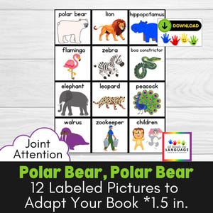 Urso Polar, Urso Polar Adapte SEU Conjunto de Imagens de Histórias de Livros, Combine com a História, Atividade de Engajamento, Aprendizagem para Autismo, PDF para Imprimir