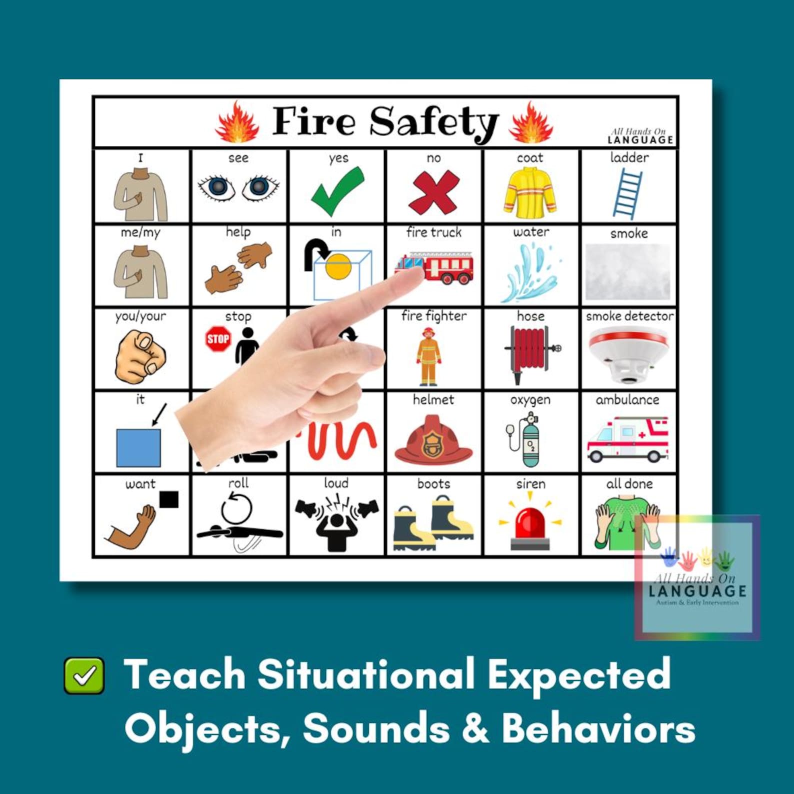 Communication Fireboard Fire Safety Communication Board: AAC, Non Verbal Teaching (PDF ...