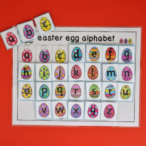 Easter Egg Lowercase Alphabet Match Activity, Match 26 Colorful Eggs with Letters, Autism and Preschool Printable PDF