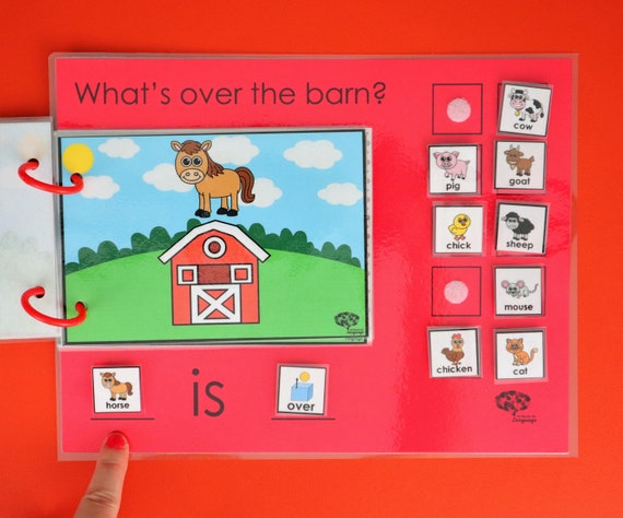 Autism DIGITAL What's On the Swings Apraxia PDF Printable Interactive Book for Preposition ON and Plurals with Pets Theme
