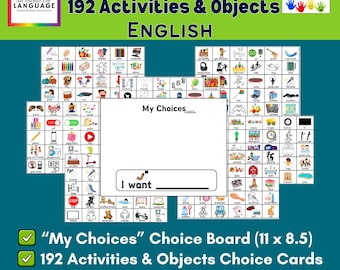 Autism Choice Board: 192 Activity Cards, Visual Strategy (PDF Printable)