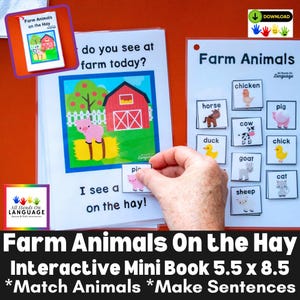 Farm Animals Interactive Book: Speech & Autism Learning (Printable PDF)
