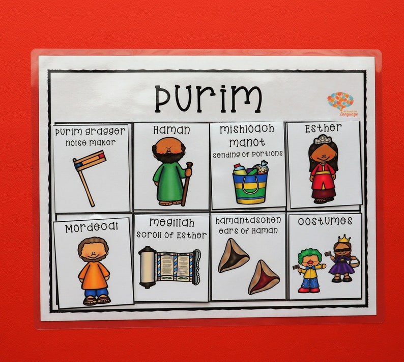Purim Matching Activity Match 8 Labeled Purim Pictures and - Etsy