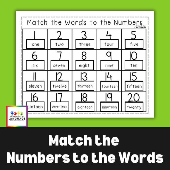時間割男子1 2 3 4 5 6 7 8 9 10 11 12 13 14 15 Numbers 1-20 Matching Activity: Match Word to Number, Autism