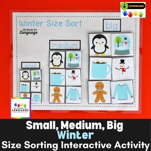 Winter Size Sorting Activity: Autism Printable Game (PDF)