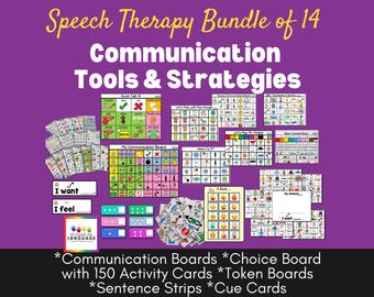 Big BUNDLE of 14 Communication Tools for Autism, Starter Set for Expressive Language, SLP Toolkit for ASD, Speech Therapy Materials