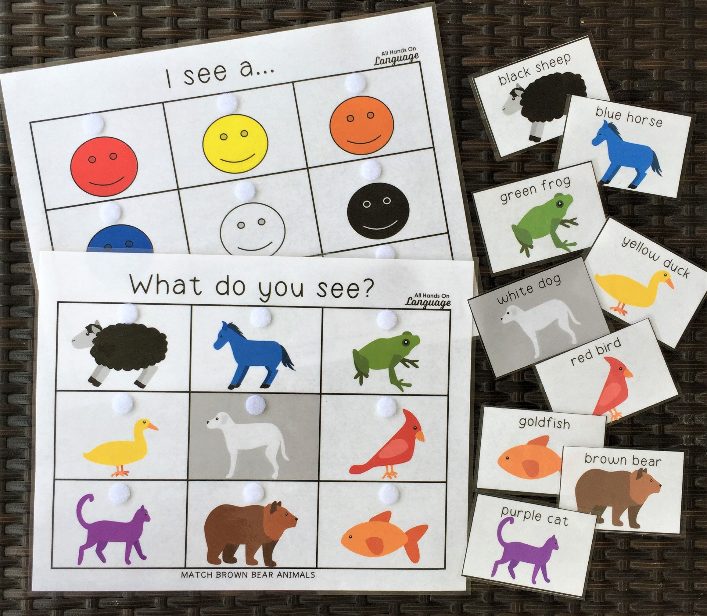 Brown Bear Story Activity Set: Animal & Color Matching (PDF Printable)
