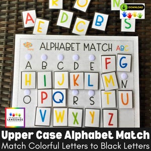 Atividade de correspondência de letras maiúsculas: Autismo e pré-escola para impressão (PDF)