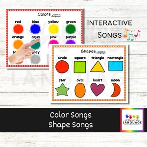Preschool Songbook, 10 Preschool Song Visuals to Point to and Follow ...