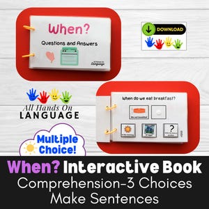 Wenn Fragen Interaktives Buch: Autismus Sprachverstehen (PDF druckbar)