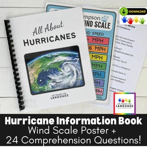 Alles über Wirbelstürme INFORMATIONS-Buch mit Windskala Poster + 24 Verständnisfragen! Tolle Geschenkidee, PDF zum Ausdrucken