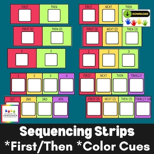 Sequence Strips & First/Then Boards: Visual Strategy for Autism (PDF Printable)