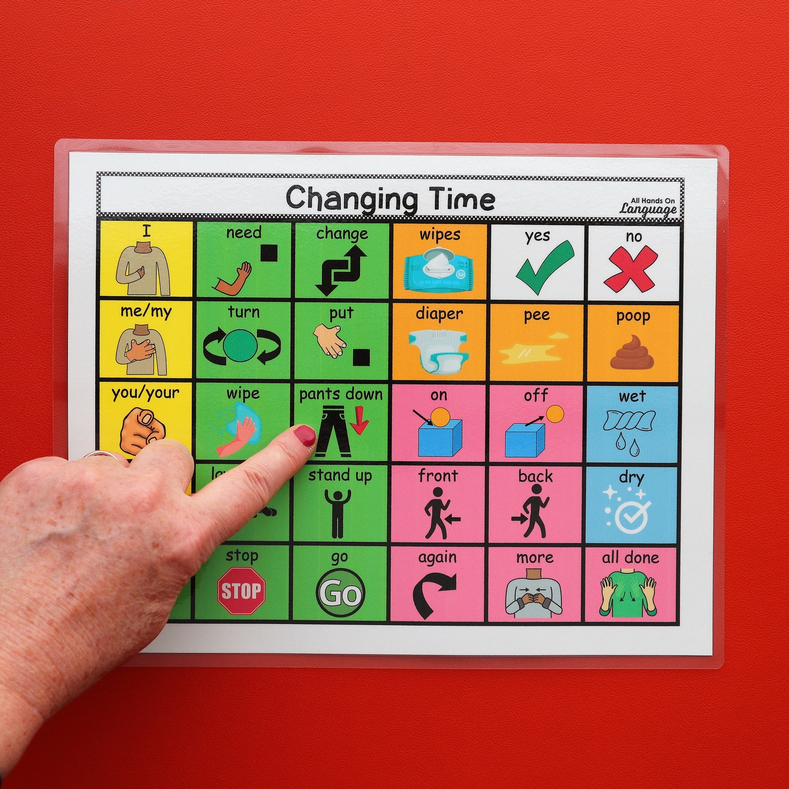 Diaper Change Communication Board 30 Color Coded Words Etsy