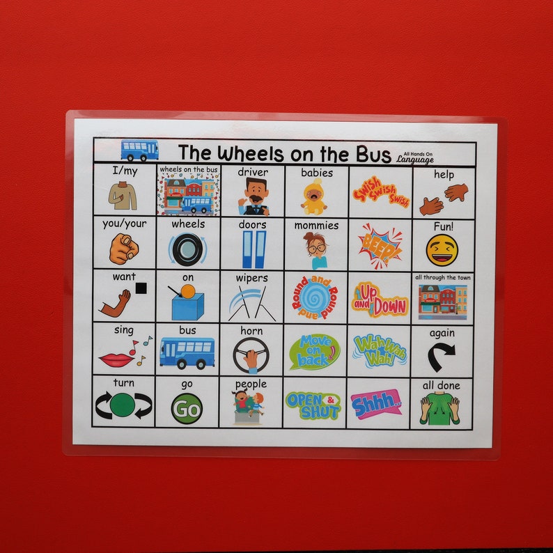 Wheels on the Bus Communication Board Aided Language AAC Etsy
