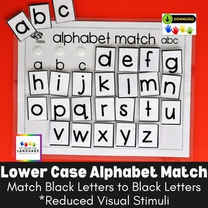 Lowercase Alphabet Matching Activity: Autism & Preschool Printable (PDF)