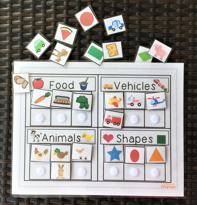 Category Sort Activity 4 Categories24 Pictures Food Etsy Singapore