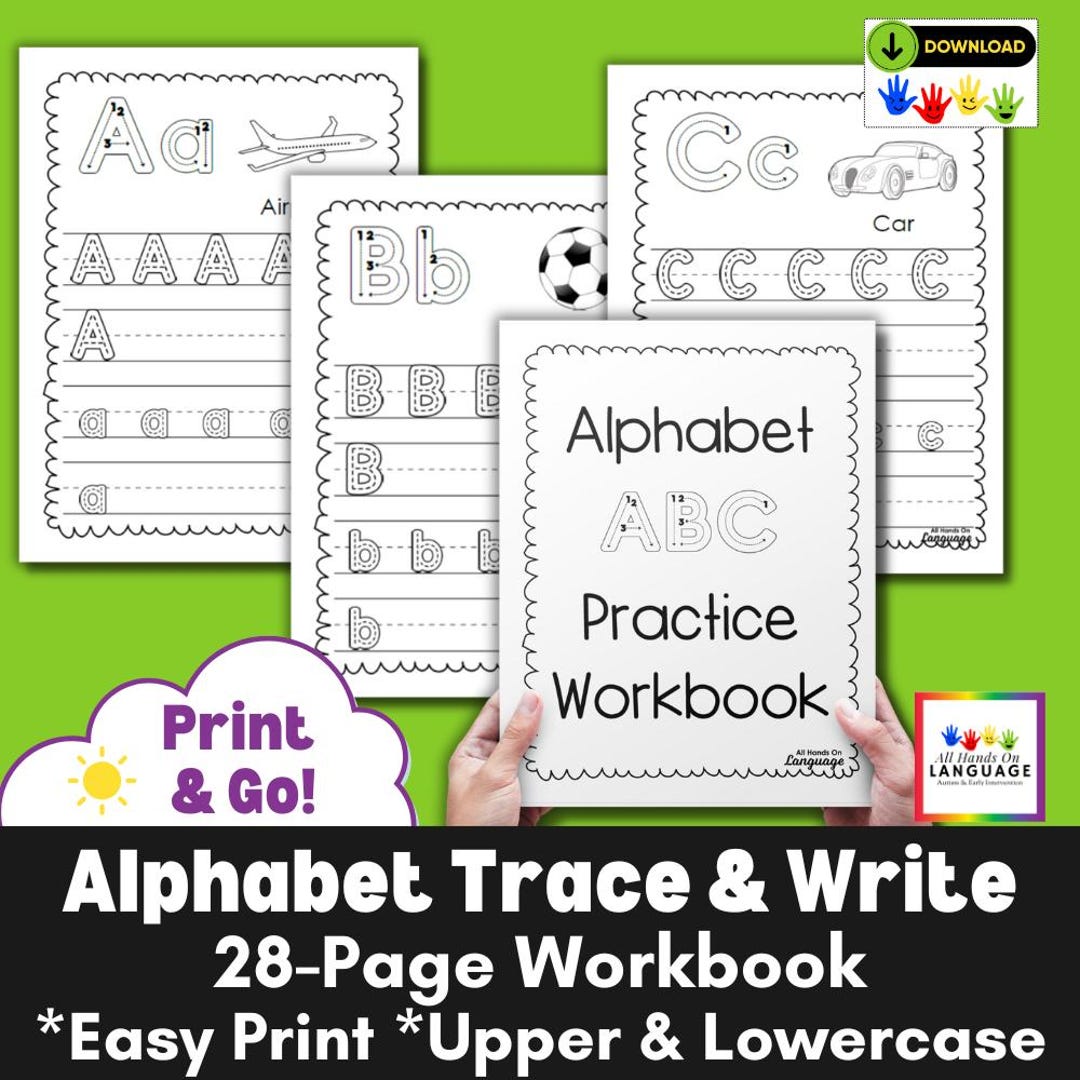 Alphabet Writing Practice Workbook: Uppercase and Lowercase (PDF