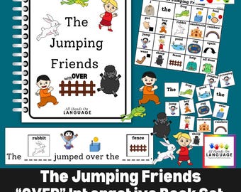 Interactive Book: The Jumping Friends with Preposition OVER - Speech Therapy (PDF Printable)