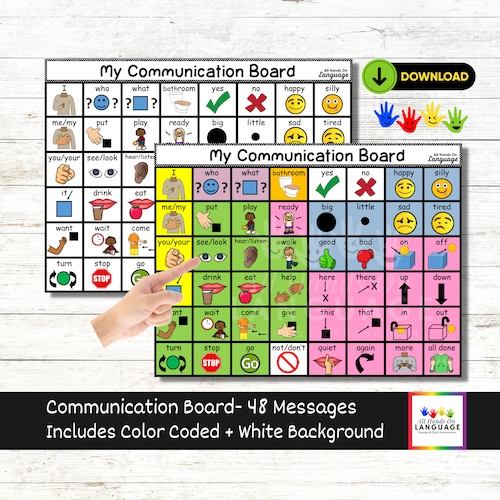 Printable Communication / VISUAL Board for Non-verbal Autism - Etsy