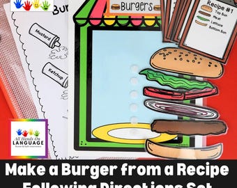 Burger Recipe Sequencing Activity Set: Autism Printable (PDF)