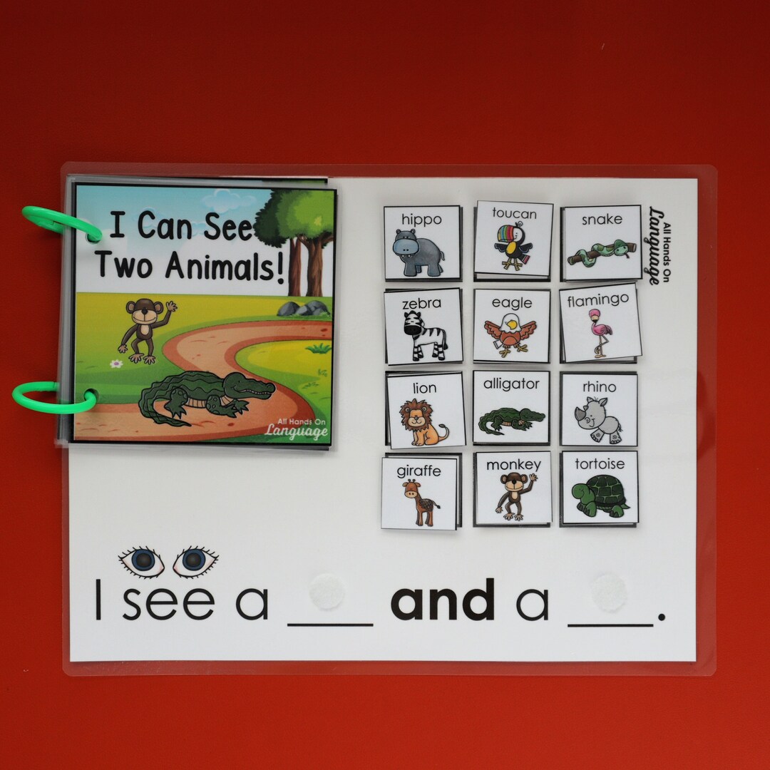 Make Compound Sentences Using and Singular Nouns, Zoo Animals Book and